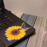 Hummingbird Sunflower Waterproof Sticker