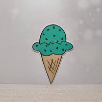 Set of Six (6) Ice Cream Themed Stickers