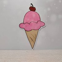 Set of Six (6) Ice Cream Themed Stickers