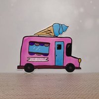 Set of Six (6) Ice Cream Themed Stickers