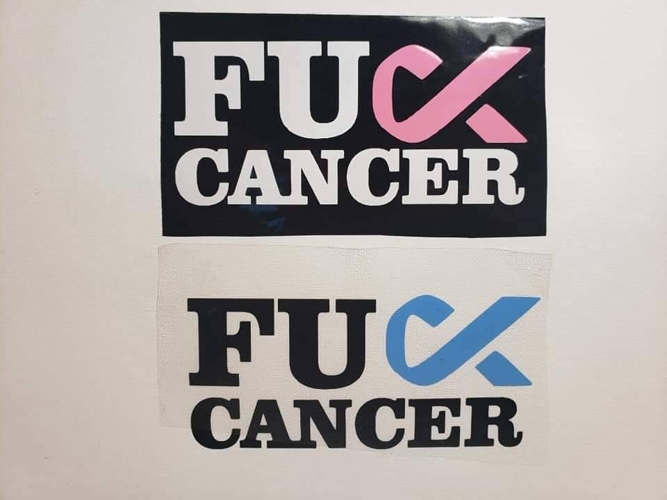 F*ck Cancer Car Decal, Customized Cancer Awareness, Breast Lung Testicular Colon Cancer, Water Bottle Decal, Permanant Outdoor Vinyl Gift