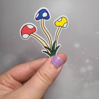 Triple Mushroom Sticker